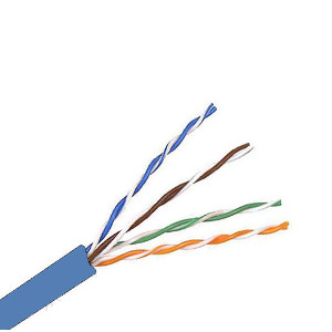 101365NS-BL - CAT6E 550MHz Cable, No Spline, 4 Pair, UTP, Plenum Rated (CMP), Solid Bare Copper - Blue - 1000ft