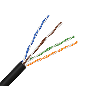 101154BK - CAT5e 350MHz Cable, 4 Pair, UTP, Riser Rated (CMR), Solid Bare Copper - Black - 1000ft