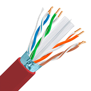 101361S/RD - CAT6E 600MHz Cable, 4 Pair, FTP (Shielded), Plenum Rated (CMP), Solid Bare Copper - Red - 1000ft