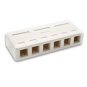 102306WH - 6-Port Keystone Surface Mount Box - White