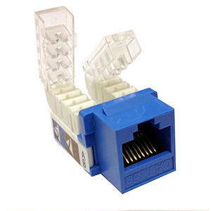 102663BL - CAT6 - RJ45 - Premium Toolless Keystone Jack Insert - Blue