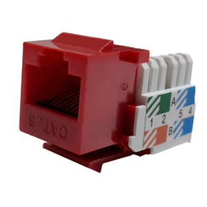 102666RD - CAT6 - RJ45 - Standard Punch Down Keystone Jack Insert - Red