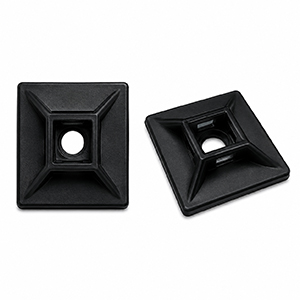 120787BK - Adhesive Cable Tie Mounts, 1" Square - for .20" Ties, UV Resistant, Black