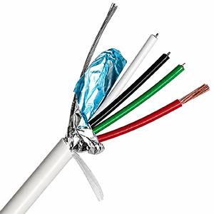 156444WH - Security Wire - 16/4, CL3P, Shielded, Plenum, Stranded Bare Copper w/Audio Control, 1000ft - White