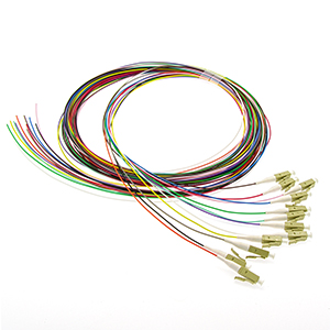 162236P-12 - Pigtail LC/UPC 12 colors OM3 Multimode 0.9mm OFNR 3M, tight buffer