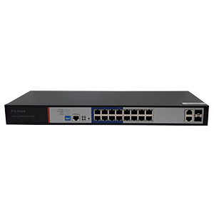 252055-4 - 16-port Layer 2 Managed PoE switch (16 POE + 2 Uplink)