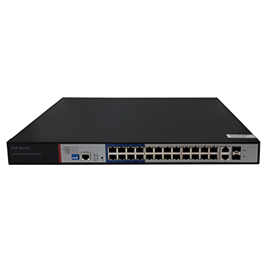 252066-4 - 24+2 port Layer 2 Managed PoE rackmount switch (24 POE + 2 Gigabit + 2 Uplink + 1 Console port)