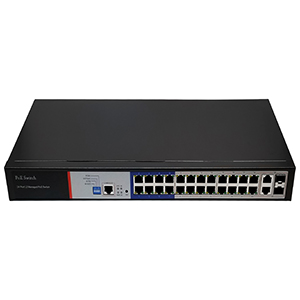 252068A - 26-Port High Power PoE Switch (24 PoE + 2 Gigabit Uplink + 2 SFP) - Rack Mount