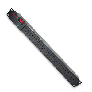 260915 - 1U 15A 1050J Surge-Protected PDU 12 Outlets Plastic Housing - Rack Mount