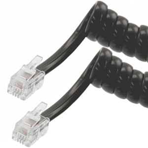 106284BK - 10ft Telephone Handset Cord - 4P4C - RJ22 - Black