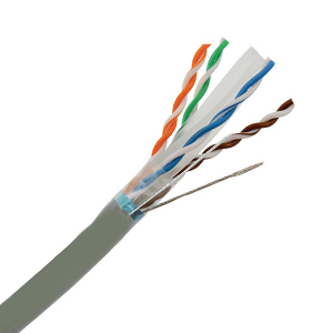 101167GY - CAT6E 550MHz Shielded Cable, 4 Pair, FTP, Riser Rated (CMR), Solid Bare Copper - Grey - 1000ft