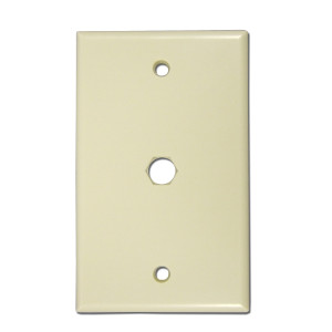102060-XIV - Coax Pass Through Wall Plate Ivory