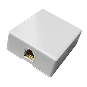 102350WH - 1-port RJ11 6P4C Telephone Surface Jack - White
