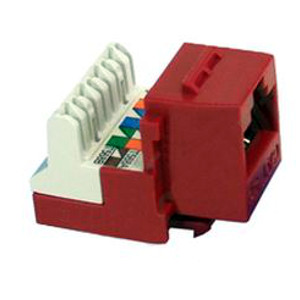 102654RD - CAT5e - RJ45 - 8-in-a-row Punch Down Keystone Jack Insert - Red