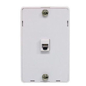 106305WH - 1-Port RJ12 6P6C Hanging Telephone Wall Plate - Stainless Steel