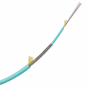 160406-OM3FT - Tinifiber - 6 Fiber OM3 900um Plenum Indoor/Outdoor Armored Fiber Optic Cable - Per Ft