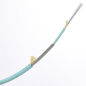 160412-OM3FT - Tinifiber - 12 Fiber OM3 50/125 900um Plenum Indoor/Outdoor Armored Fiber Optic Cable - Per Foot