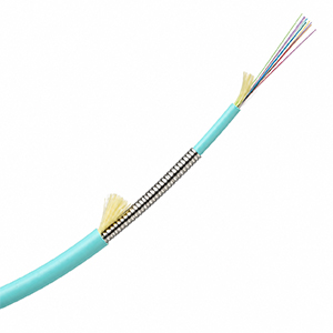 160412-OM3FT - Tinifiber - 12 Fiber OM3 50/125 900um Plenum Indoor/Outdoor Armored Fiber Optic Cable - Per Ft