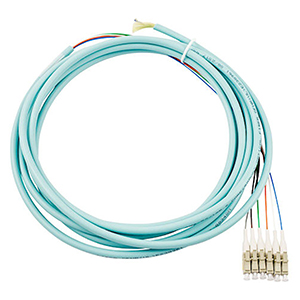 162246PJ-6 - 6 Strand Multimode 50/125 OM4 900um LC-UPC Fiber Pigtail - 3 Meter