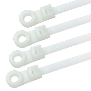 1CMG08WH/100 - 8" Mount Head Cable Ties - 50lbs Tensile Strength - White (100 Pack)