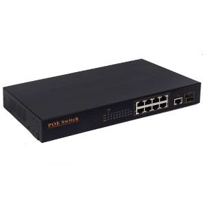 252044RM - 9-Port 25W PoE Switch (8 ports PoE + 1 Gigabit Uplink port + 1 Gigabit SFP port) - Rack Mount